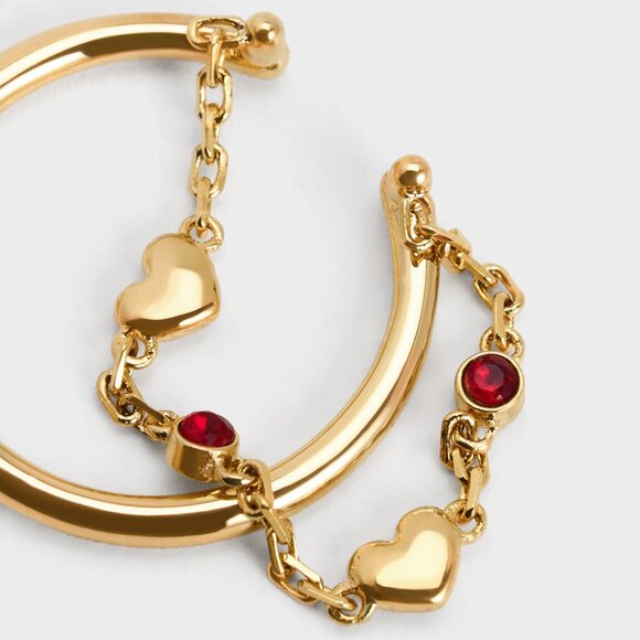 Bethania Heart Crystal Chain-Link Ring - Gold (Sold Out!) | Charles & Keith - Picture 2 of 4